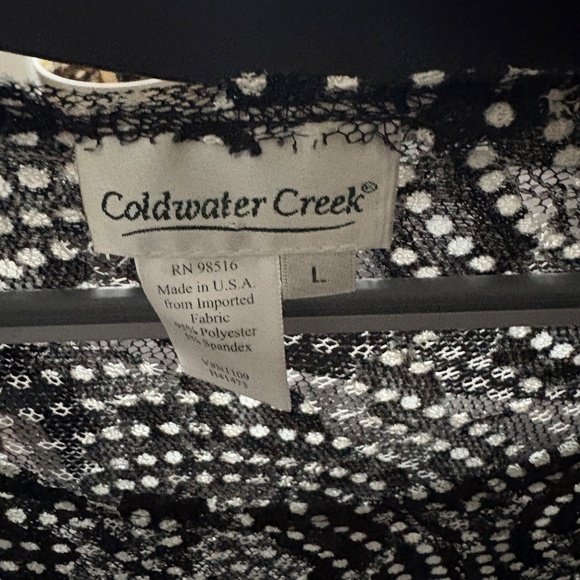 Coldwater Creek Black Polka Dot In size Large - Picture 4 of 5